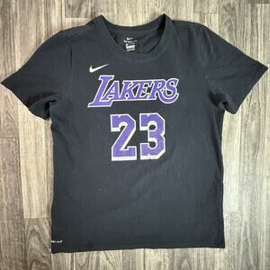 Nike Lakers LeBron James #23 Black Dri-Fit Tee Mens L – Official NBA Fan Gear